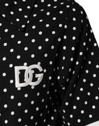 Dolce & Gabbana Black Polka Dot Short Sleeves Collared Polo T-shirt - Zeiniez
