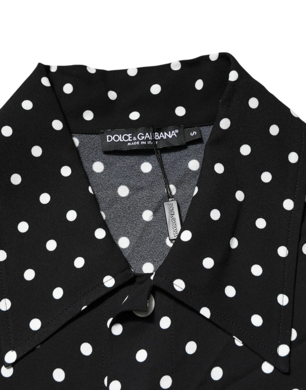 Dolce & Gabbana Black Polka Dot Short Sleeves Collared Polo T-shirt - Zeiniez