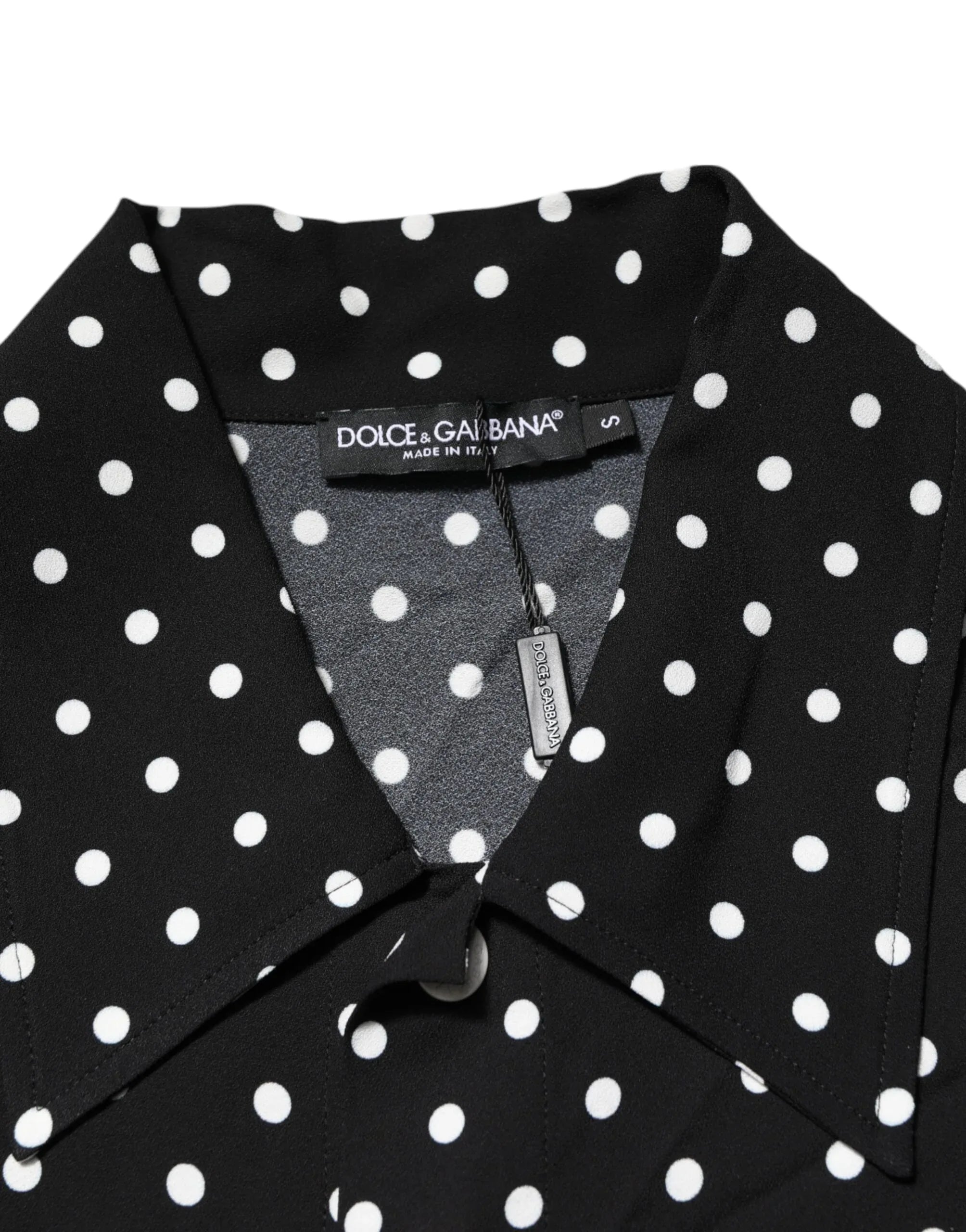 Dolce & Gabbana Black Polka Dot Short Sleeves Collared Polo T-shirt - Zeiniez