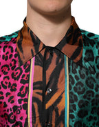 Dolce & Gabbana Multicolor Silk Tiger Print Hawaiian T-shirt - Zeiniez