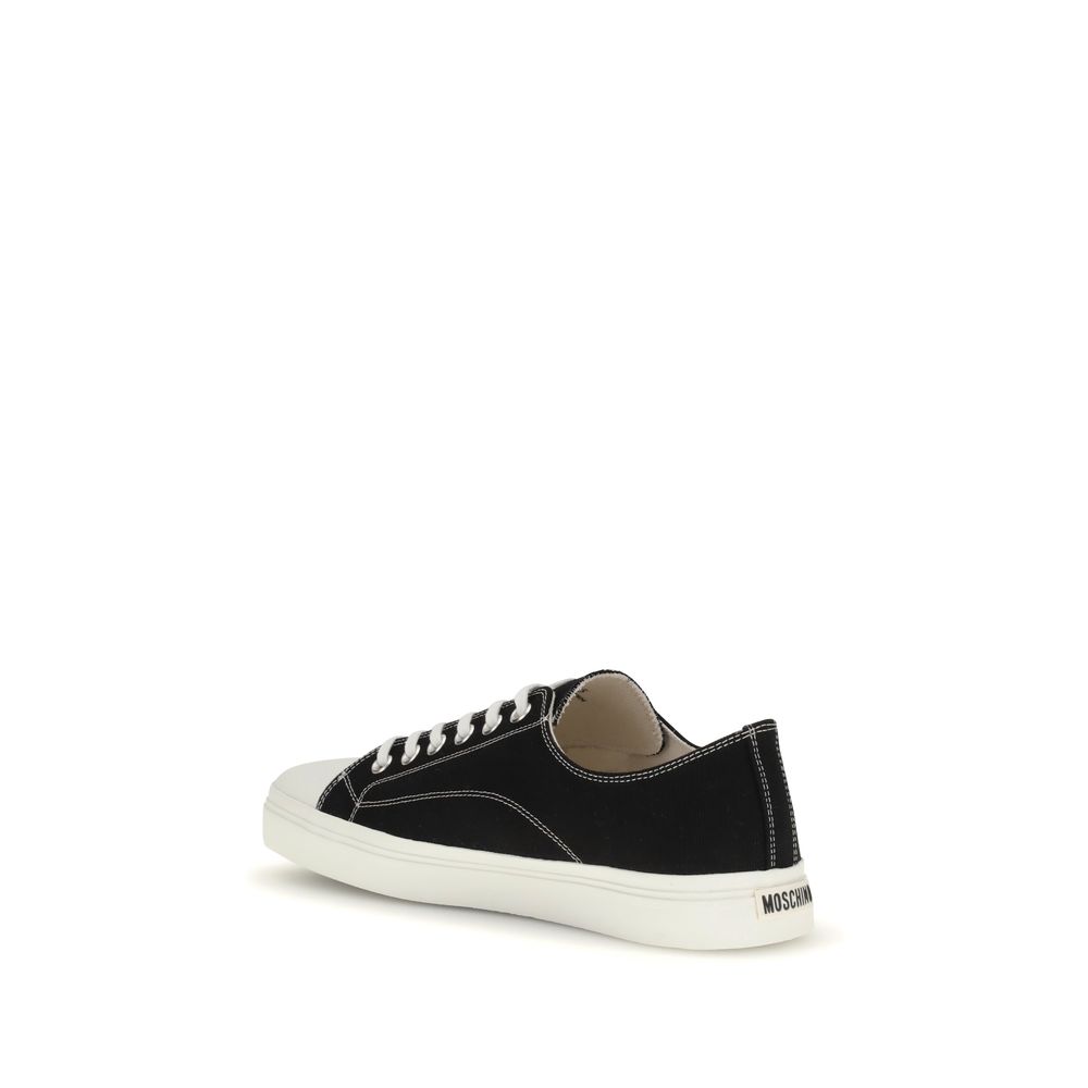 Moschino Black Cotton Low Top Sneakers - Zeiniez