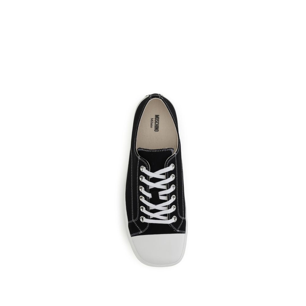 Moschino Black Cotton Low Top Sneakers - Zeiniez