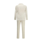 Brunello Cucinelli Beige Cotton Two-Piece Suit - Zeiniez
