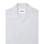 Jil Sander Blue Cotton Shortsleeve Shirt - Zeiniez