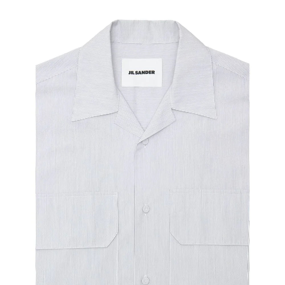 Jil Sander Blue Cotton Shortsleeve Shirt - Zeiniez