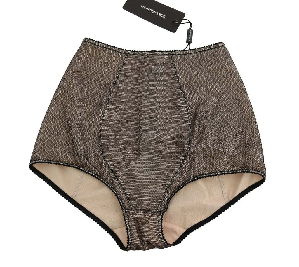 Dolce & Gabbana Bottoms Underwear Beige With Black Net - Zeiniez