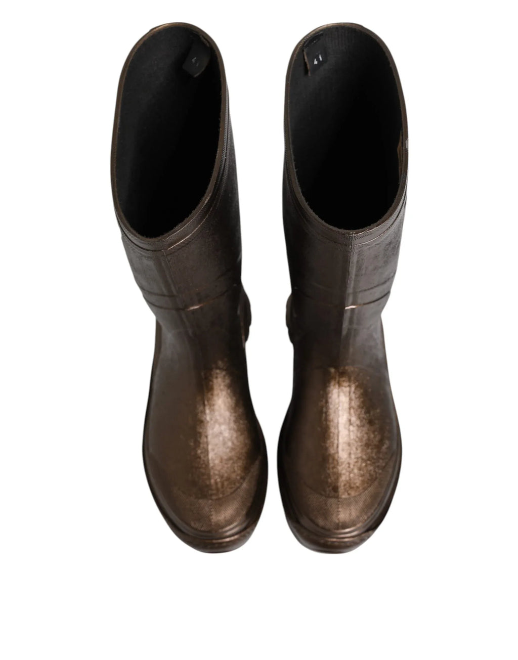Dolce & Gabbana Metallic Bronze Pull On Rain Boots Shoes - Zeiniez