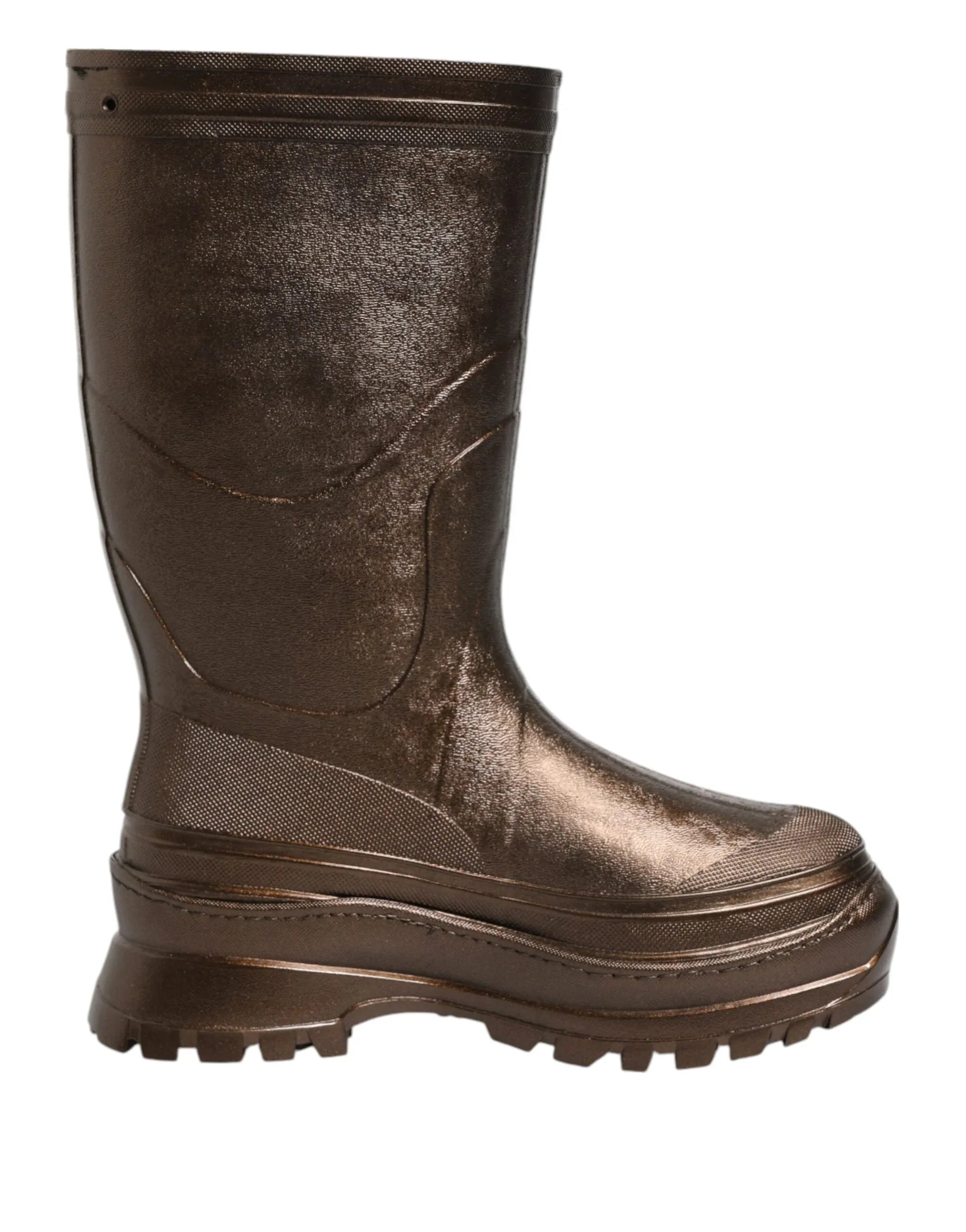 Dolce & Gabbana Metallic Bronze Pull On Rain Boots Shoes - Zeiniez