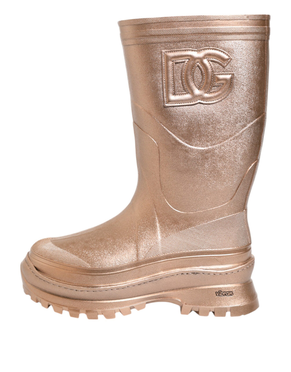 Dolce & Gabbana Rose Gold Rubber Pull On Rain Boots  Shoes