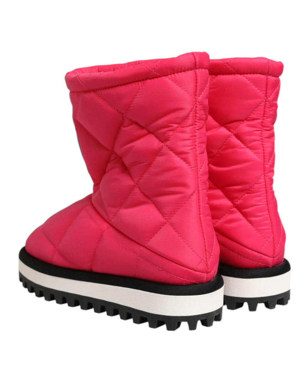 Dolce & Gabbana Pink White Viscose Padded Mid Calf Boots Shoes - Zeiniez