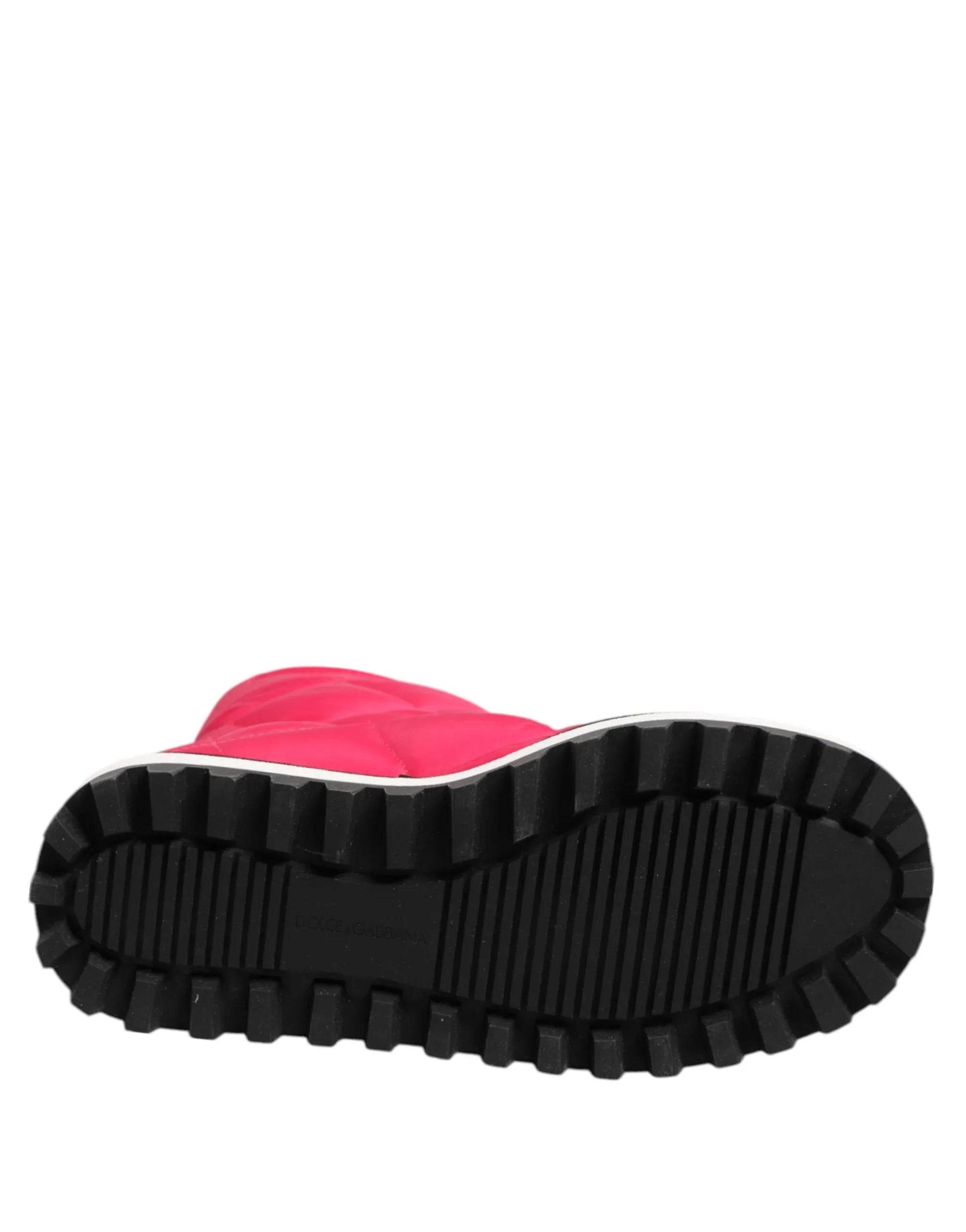 Dolce & Gabbana Pink White Viscose Padded Mid Calf Boots Shoes - Zeiniez