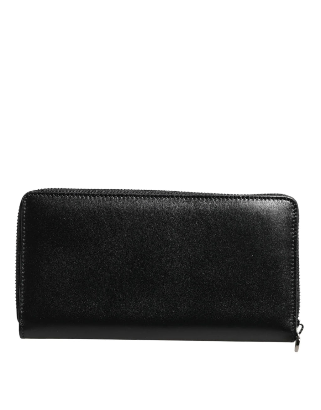 Dolce & Gabbana Black Leather Logo Plaque Zip Around Continental Wallet - Zeiniez