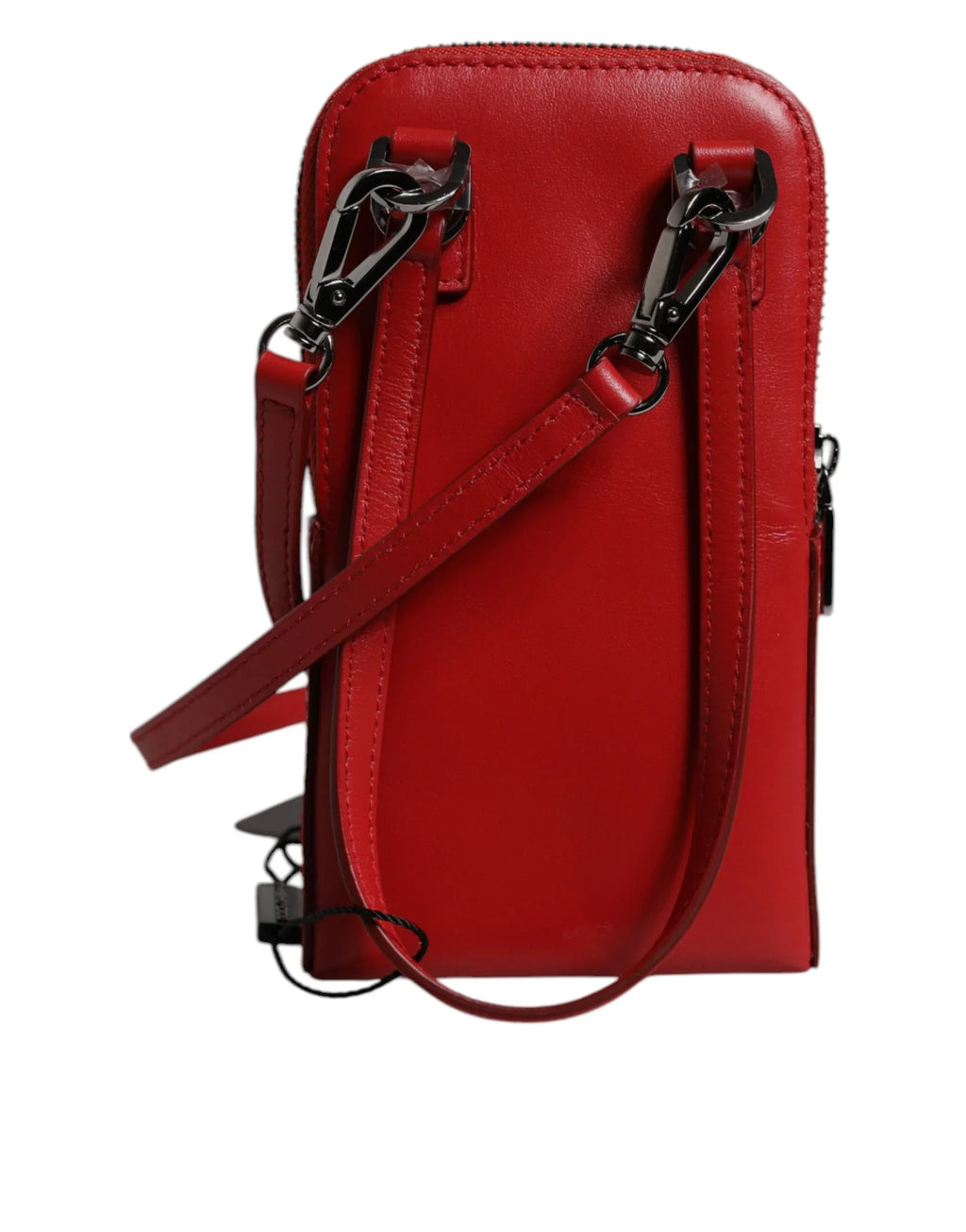 Dolce & Gabbana Red Leather Purse Phone Sling Crossbody Neck Strap Bag - Zeiniez