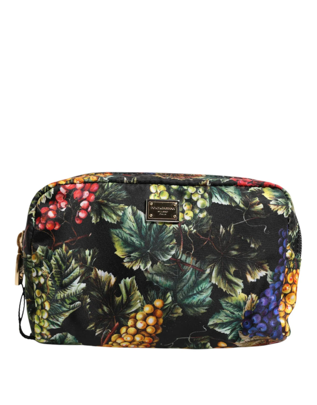 Dolce & Gabbana Multicolor Grape Print Clutch Logo Plaque Pouch Bag - Zeiniez