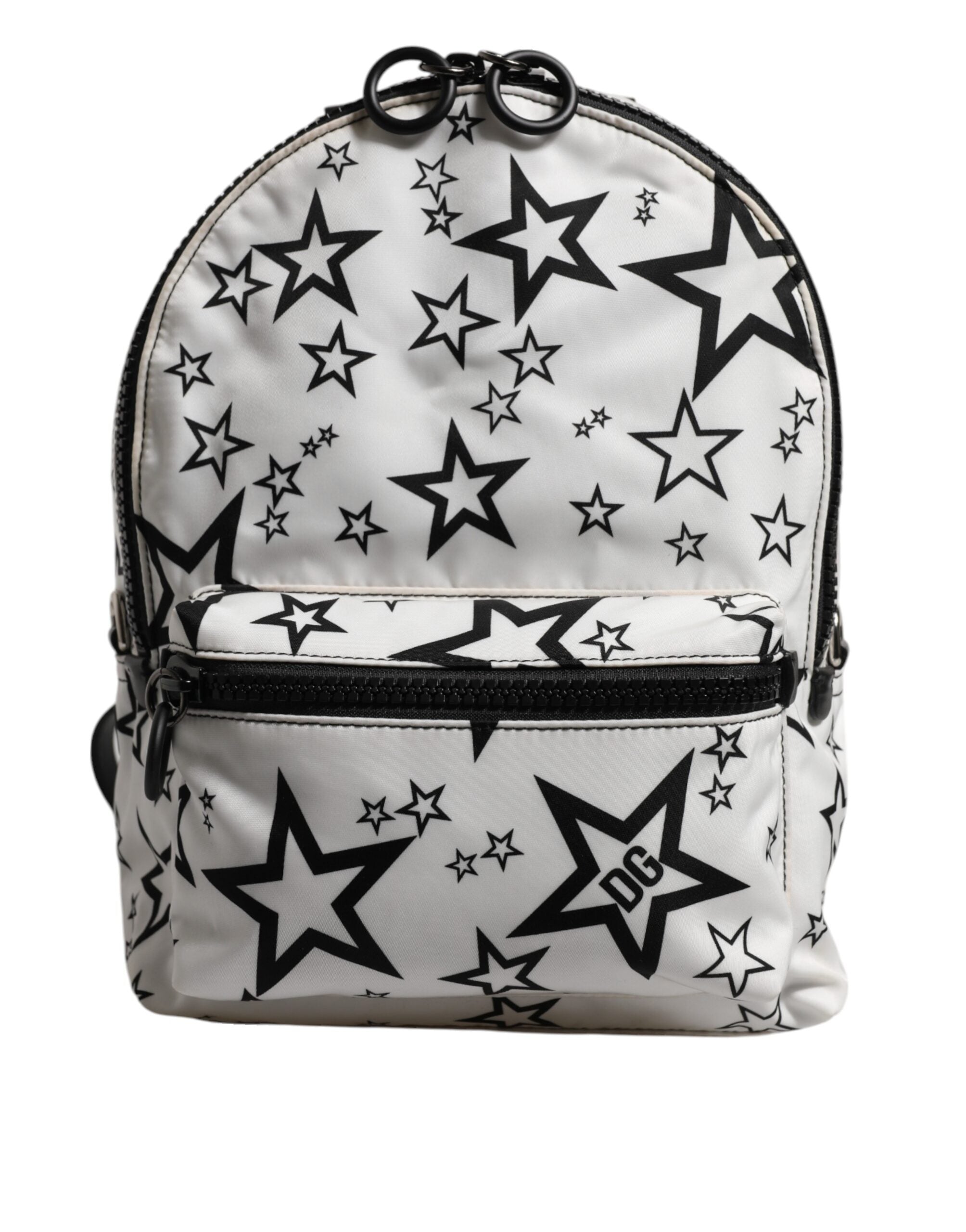 Dolce & Gabbana White DG Stars Print Nylon Travel Backpack Bag - Zeiniez