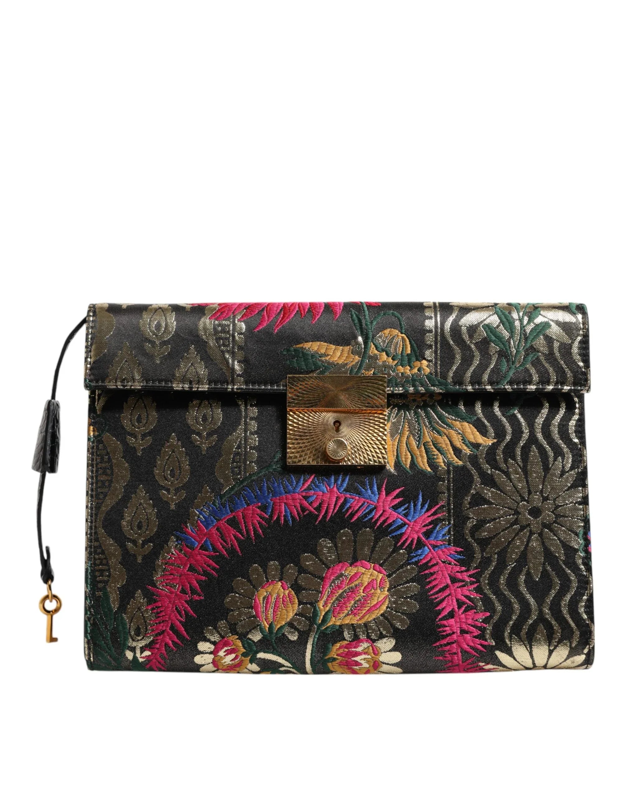 Dolce & Gabbana Multicolor Jacquard Floral Document Briefcase Bag - Zeiniez