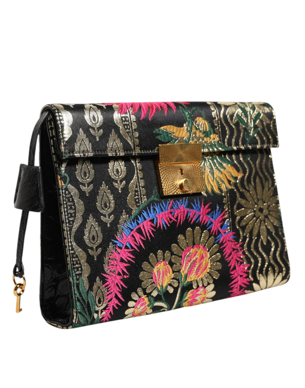 Dolce & Gabbana Multicolor Jacquard Floral Document Briefcase Bag - Zeiniez