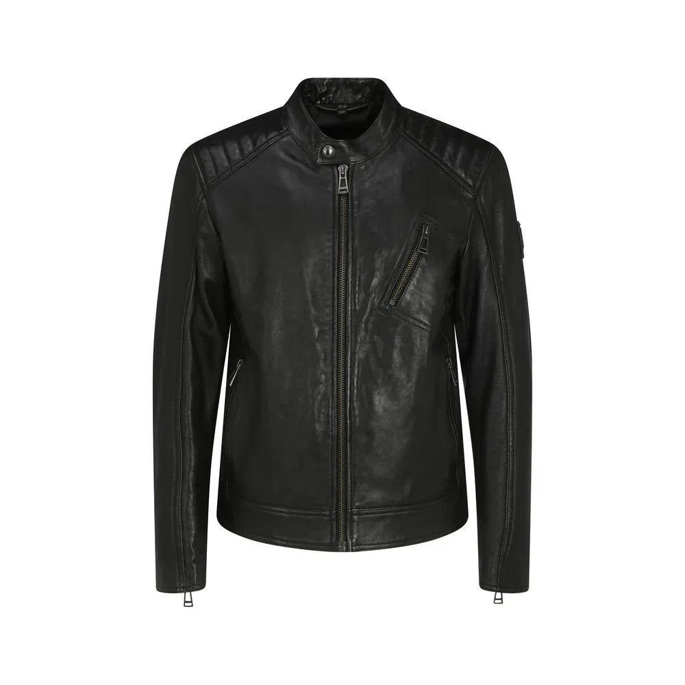 Belstaff Black Leather Jacket - Zeiniez