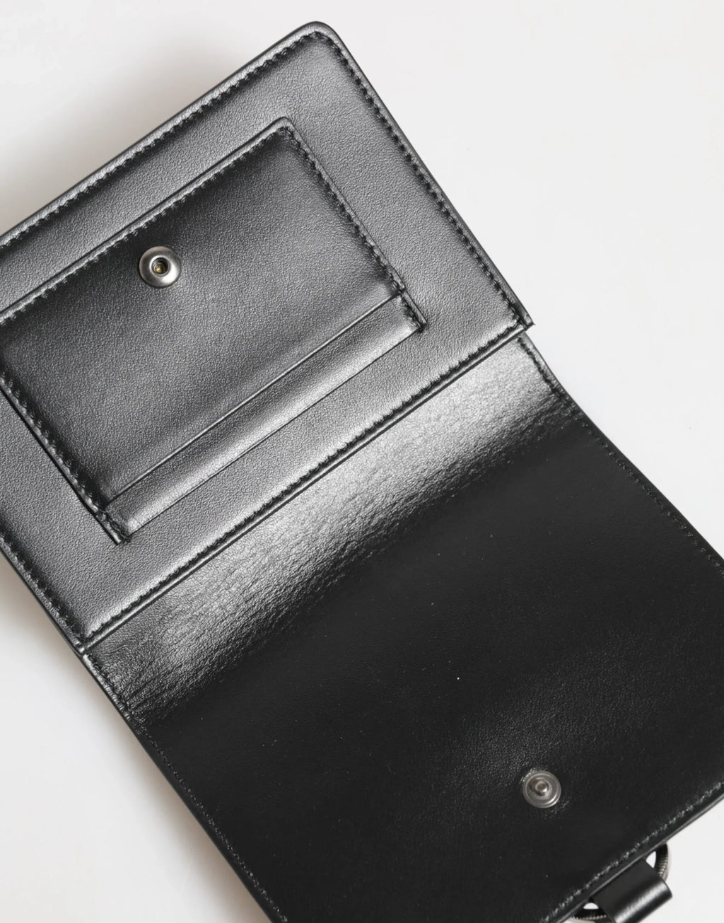 Dolce & Gabbana Black Leather Crystal Embellished Card Holder Wallet - Zeiniez