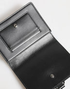 Dolce & Gabbana Black Leather Crystal Embellished Card Holder Wallet - Zeiniez