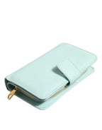 Dolce & Gabbana Mint Green Leather Bifold Continental Clutch Wallet - Zeiniez