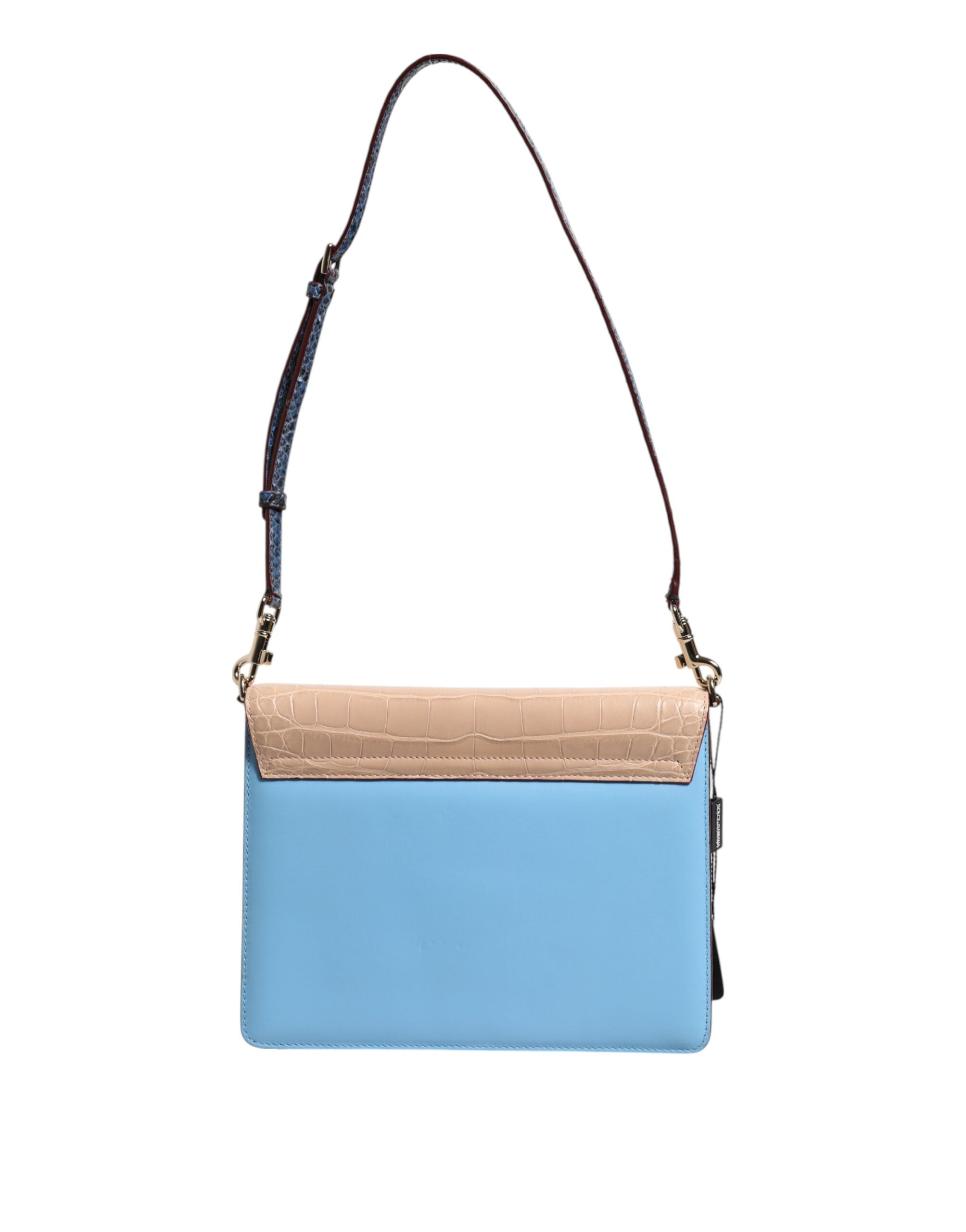 Dolce & Gabbana Blue Beige Exotic Leather LUCIA Crossbody Bag - Zeiniez