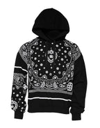 Dolce & Gabbana Black Bandana Hooded Men Sweatshirt Sweater