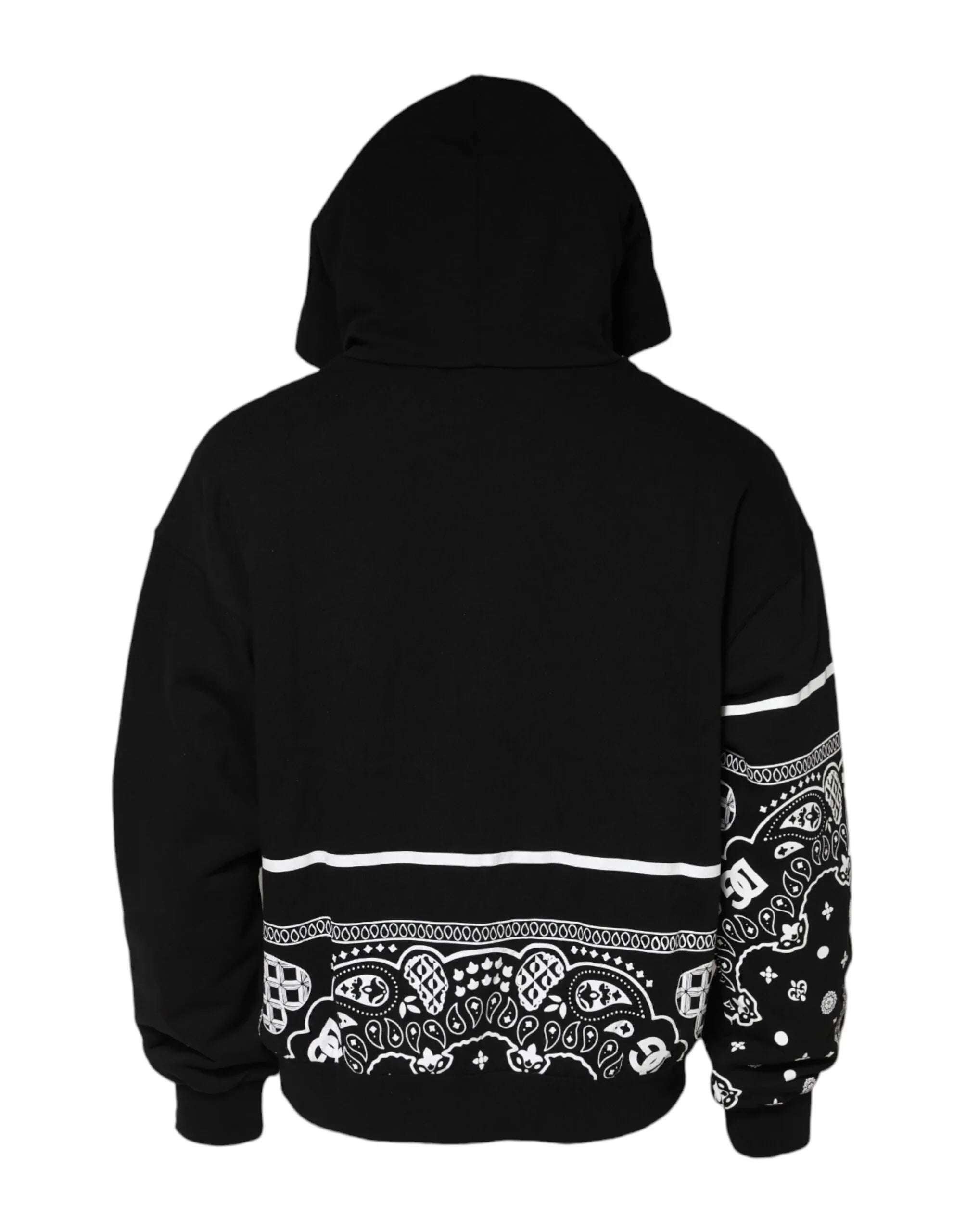 Dolce & Gabbana Black Bandana Hooded Men Sweatshirt Sweater - Zeiniez