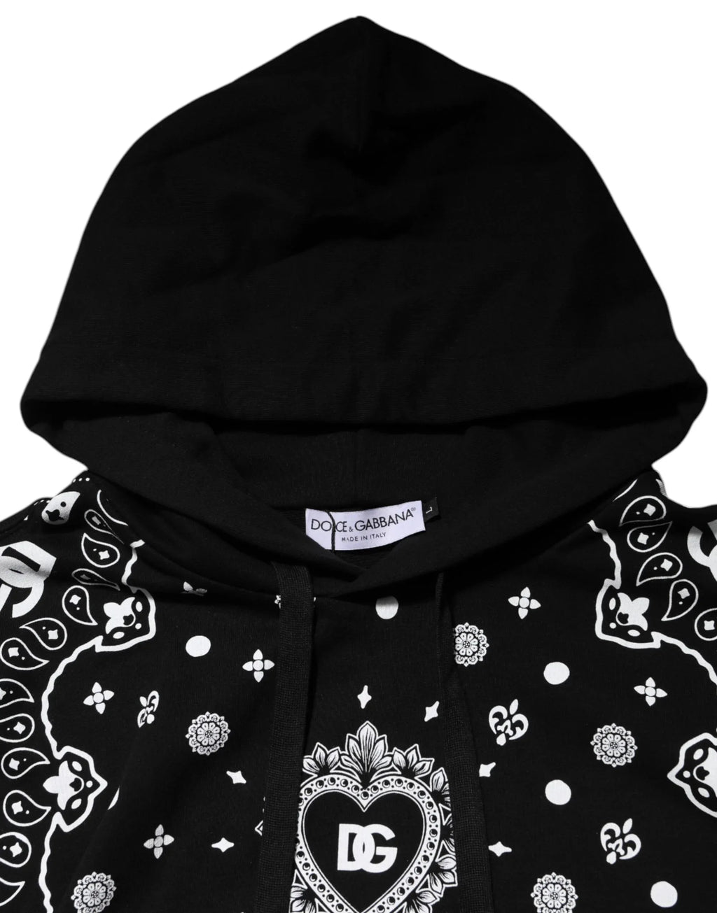 Dolce & Gabbana Black Bandana Hooded Men Sweatshirt Sweater - Zeiniez