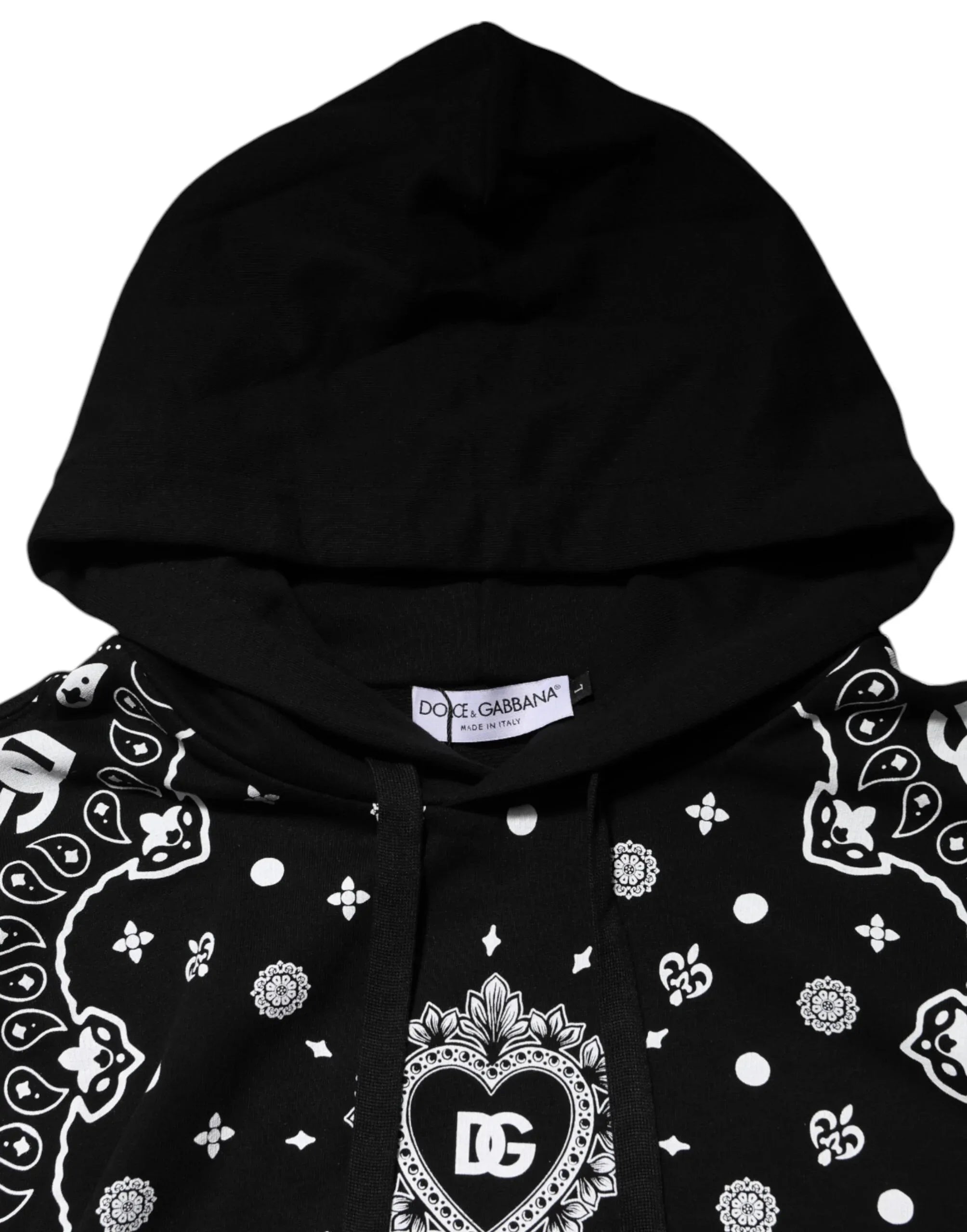 Dolce & Gabbana Black Bandana Hooded Men Sweatshirt Sweater - Zeiniez