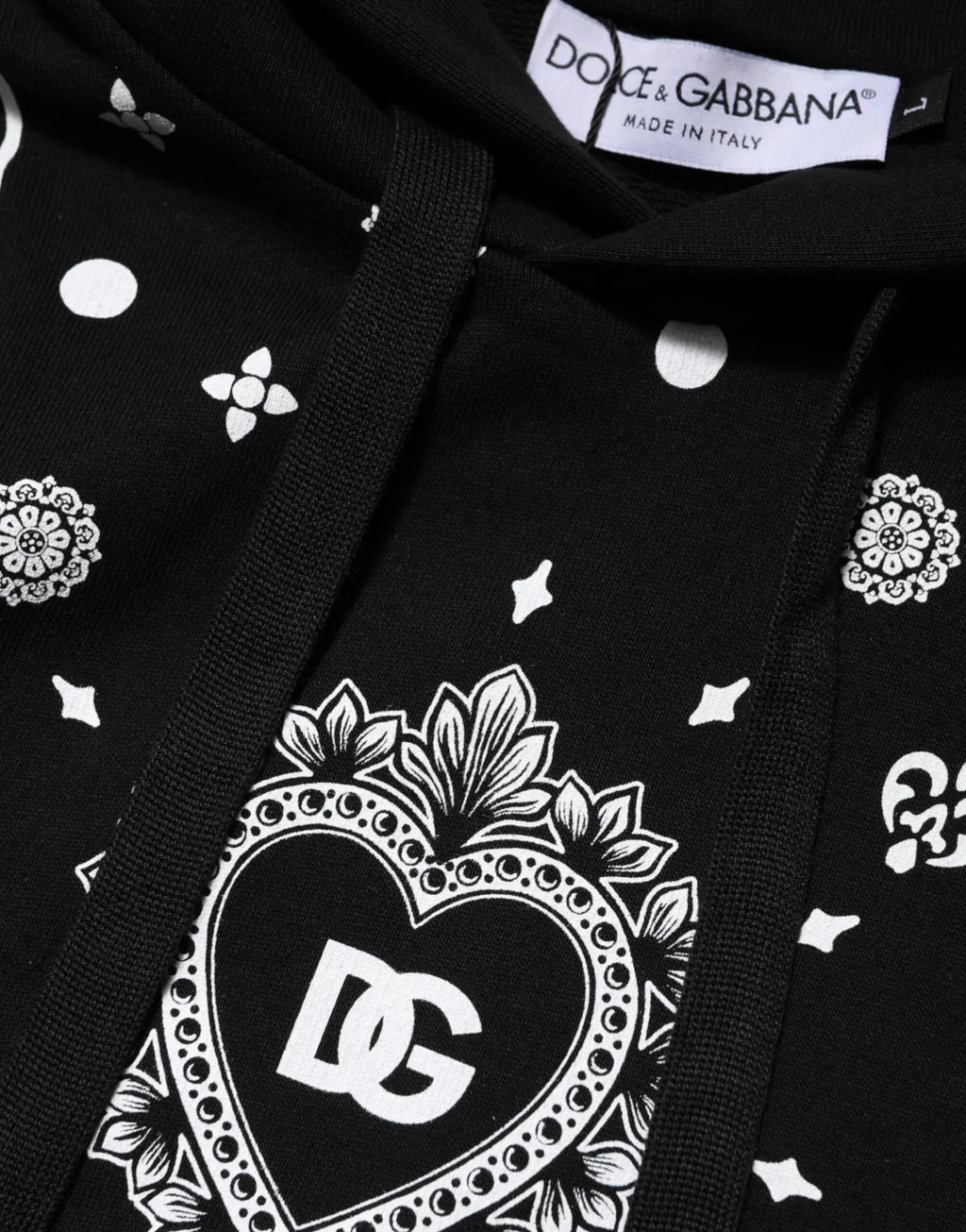 Dolce & Gabbana Black Bandana Hooded Men Sweatshirt Sweater - Zeiniez