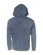 Dolce & Gabbana Blue Cotton Blend Hooded Sweatshirt Sweater - Zeiniez
