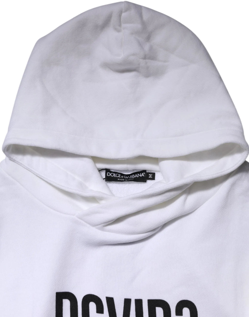 Dolce & Gabbana White DG Vib3 Hooded Men Sweatshirt Sweater - Zeiniez