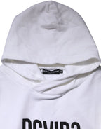Dolce & Gabbana White DG Vib3 Hooded Men Sweatshirt Sweater - Zeiniez
