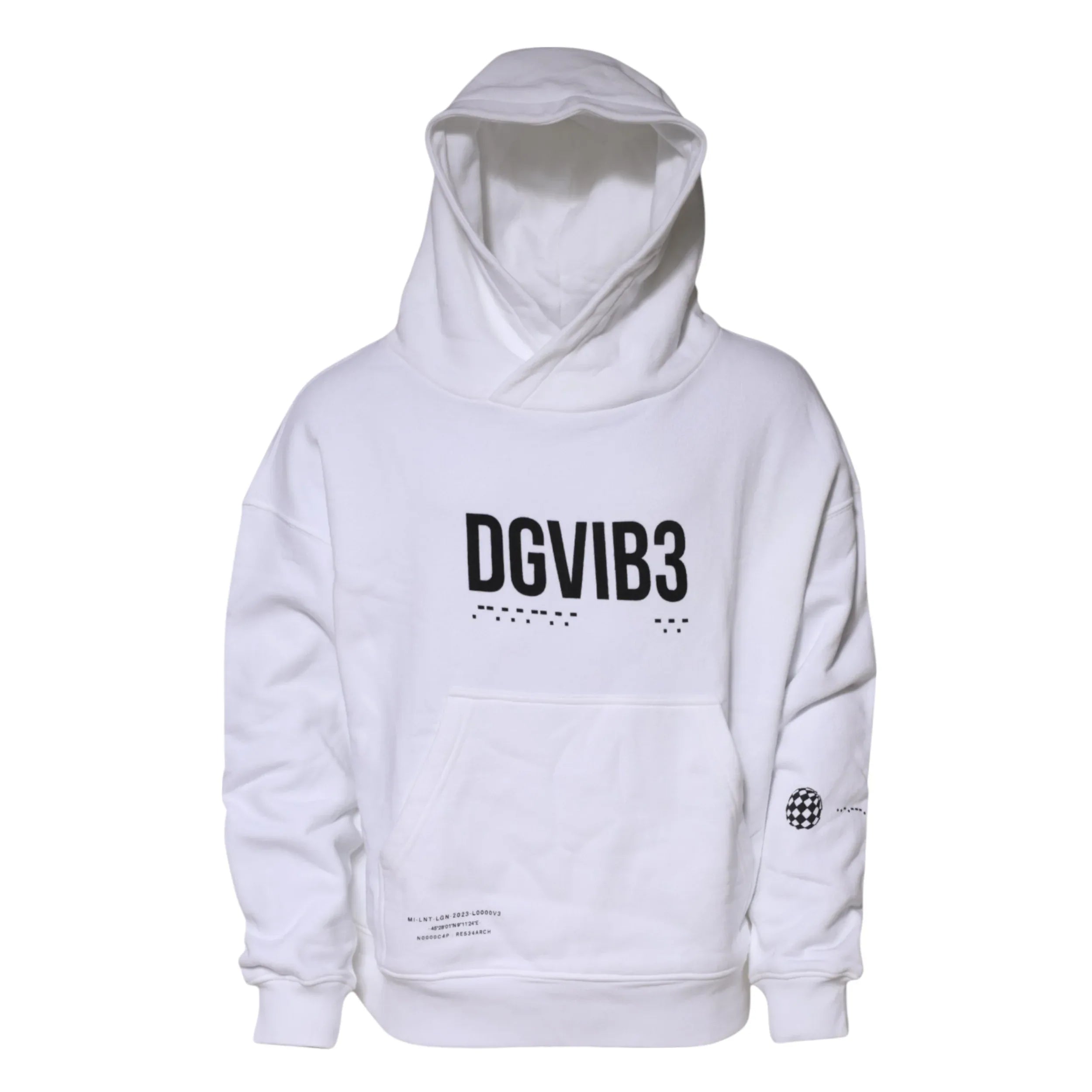 Dolce & Gabbana White DG Vib3 Hooded Men Sweatshirt Sweater - Zeiniez