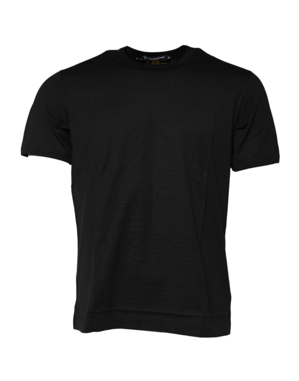 Dolce & Gabbana Black Cotton Logo Print Crew Neck T-shirt - Zeiniez