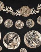 Dolce & Gabbana Black Coin Print Cotton Crew Neck T-shirt - Zeiniez