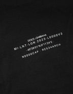 Dolce & Gabbana Black DG Vib3 Print Cotton Crew Neck T-shirt - Zeiniez