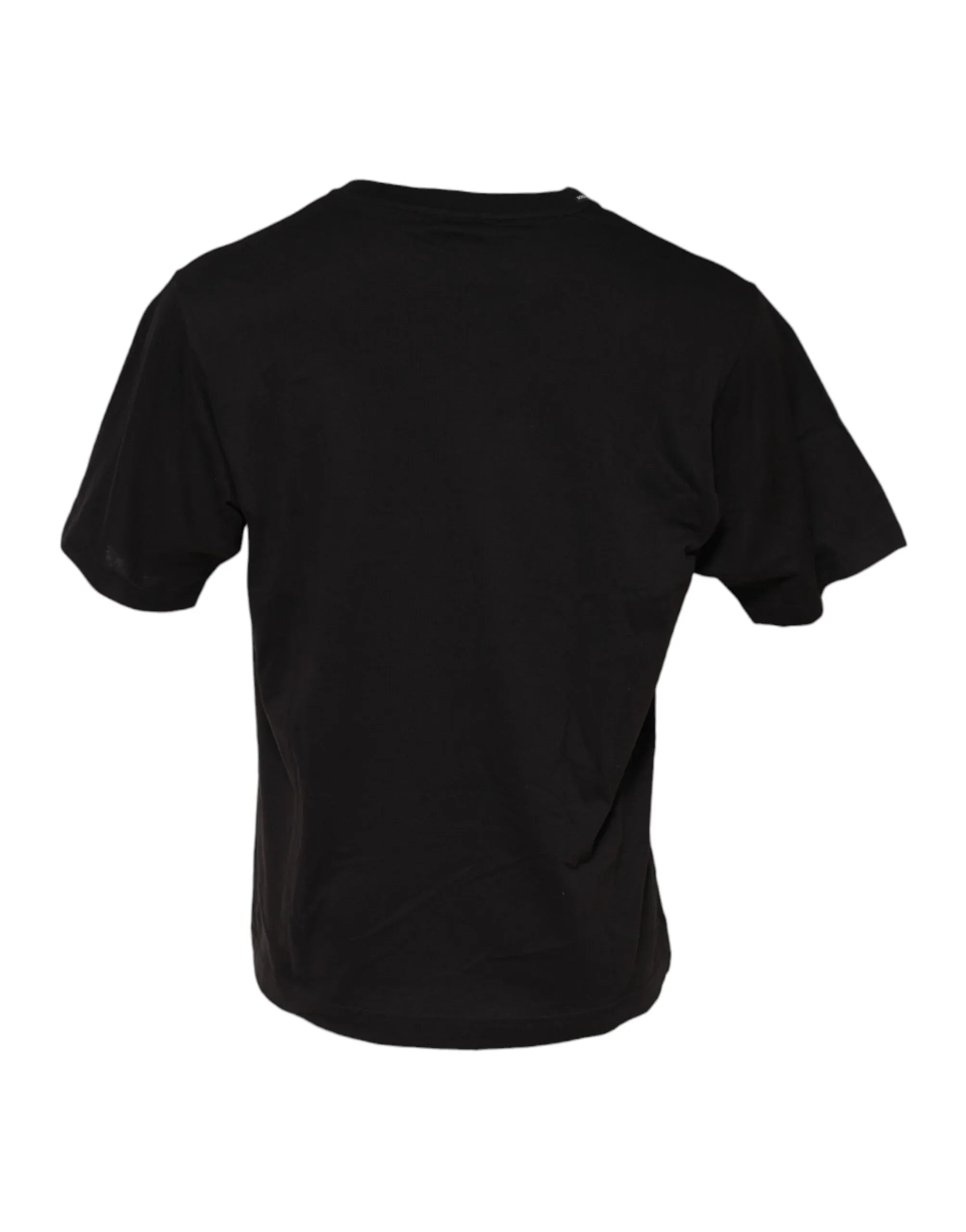 Dolce & Gabbana Black Minimalist Cotton Crew Neck T-shirt - Zeiniez