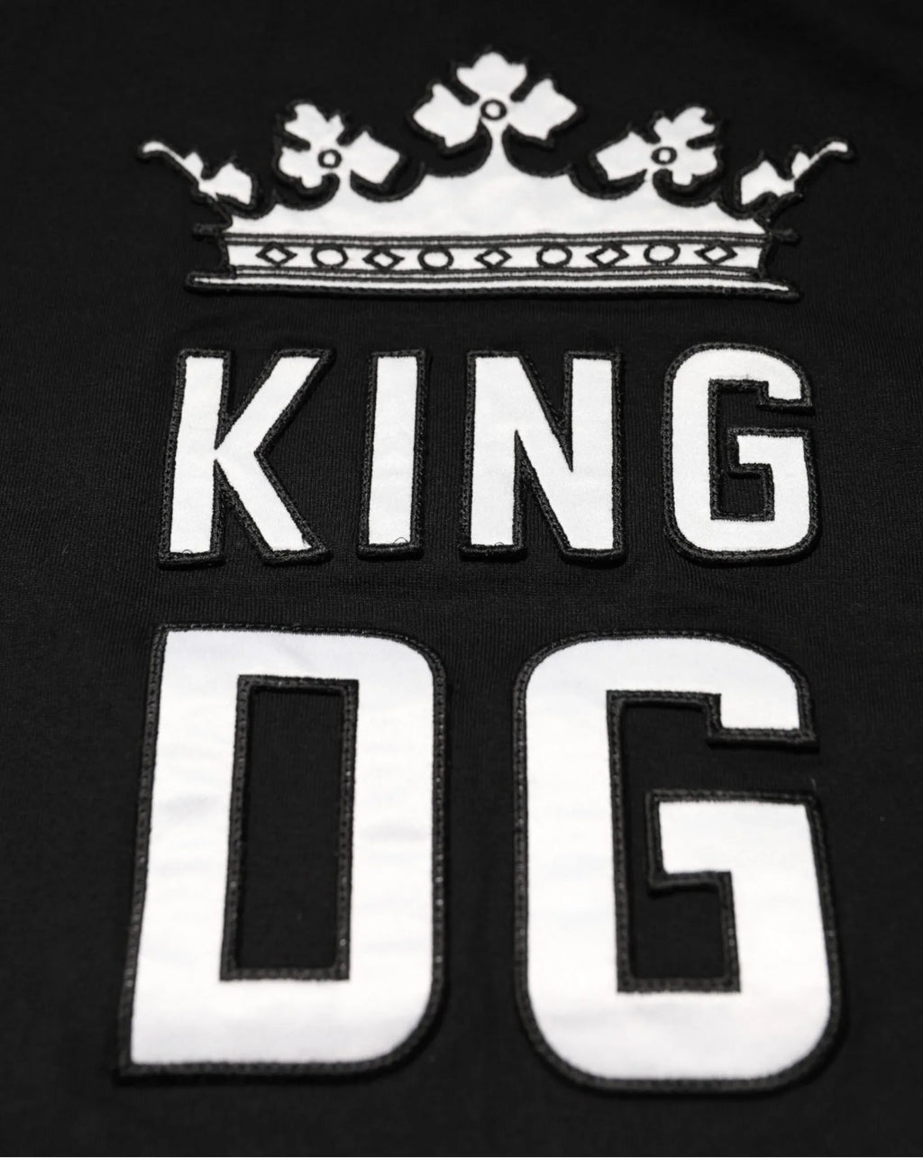 Dolce & Gabbana Black DG King Crown Cotton Crew Neck T-shirt - Zeiniez