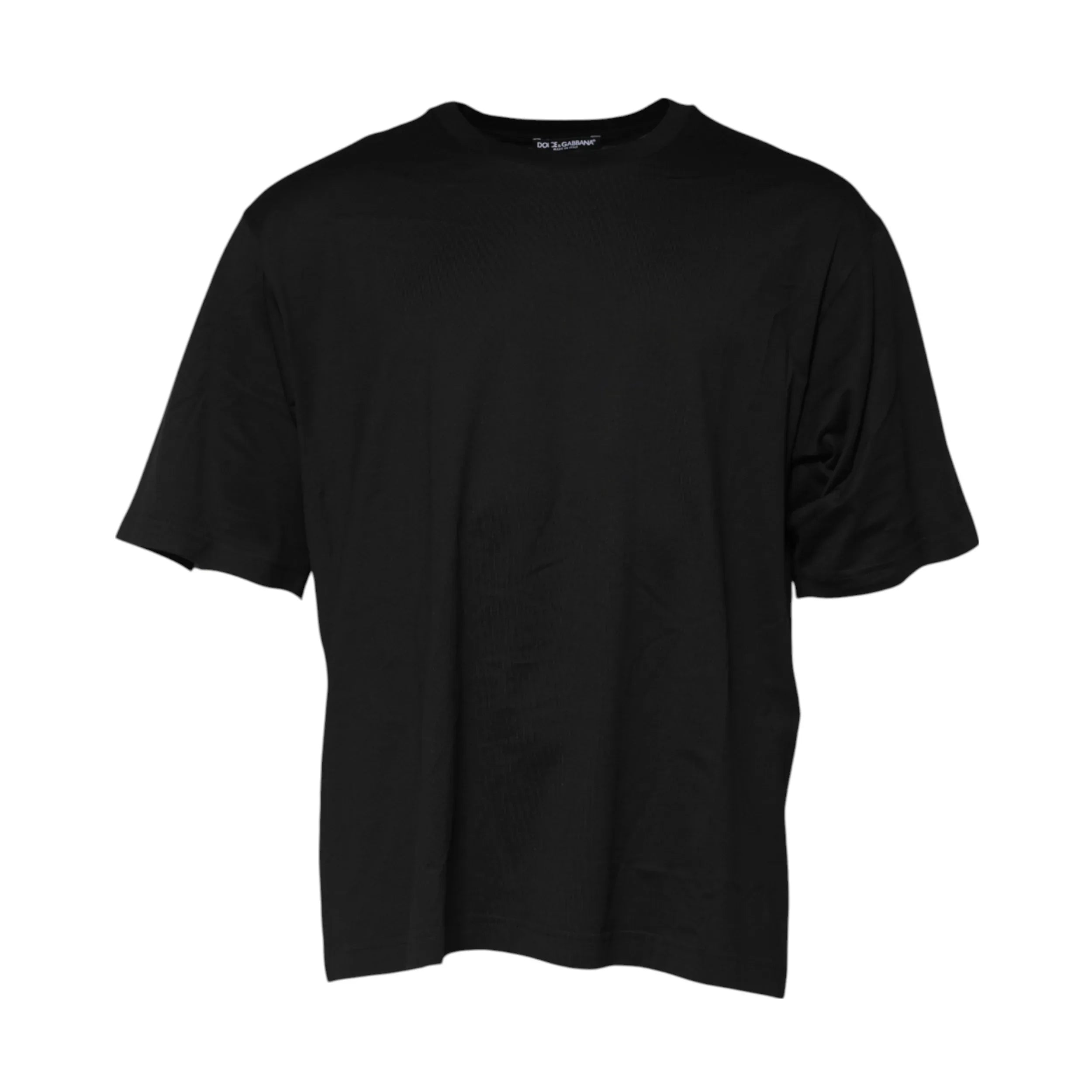 Dolce & Gabbana Black Cotton Crew Neck Short Sleeves T-shirt - Zeiniez