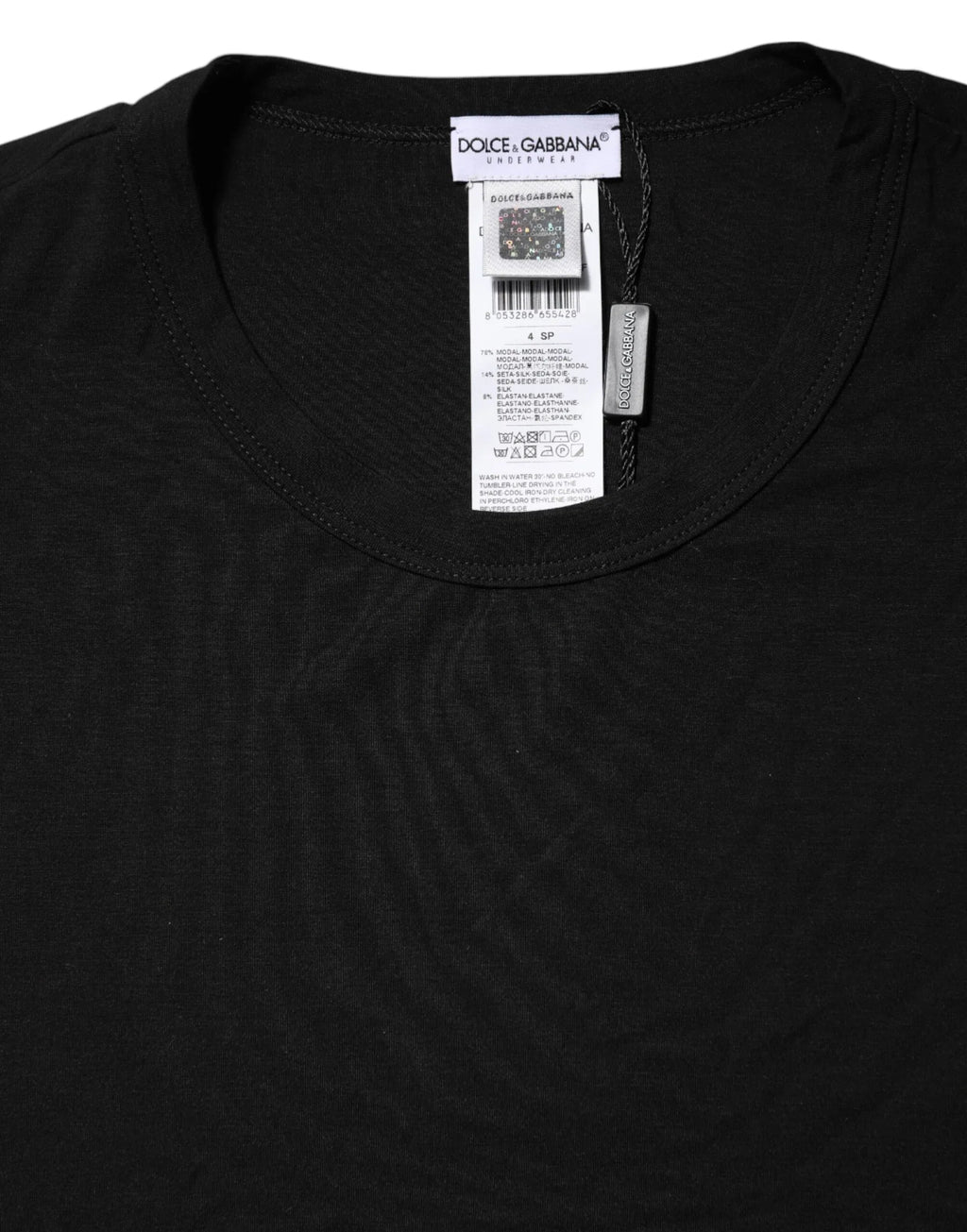 Dolce & Gabbana Black Modal Men Crew Neck Underwear T-shirt - Zeiniez
