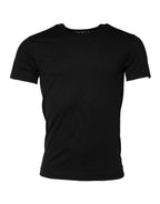 Dolce & Gabbana Black Cotton Crewneck Short Sleeves T-shirt - Zeiniez