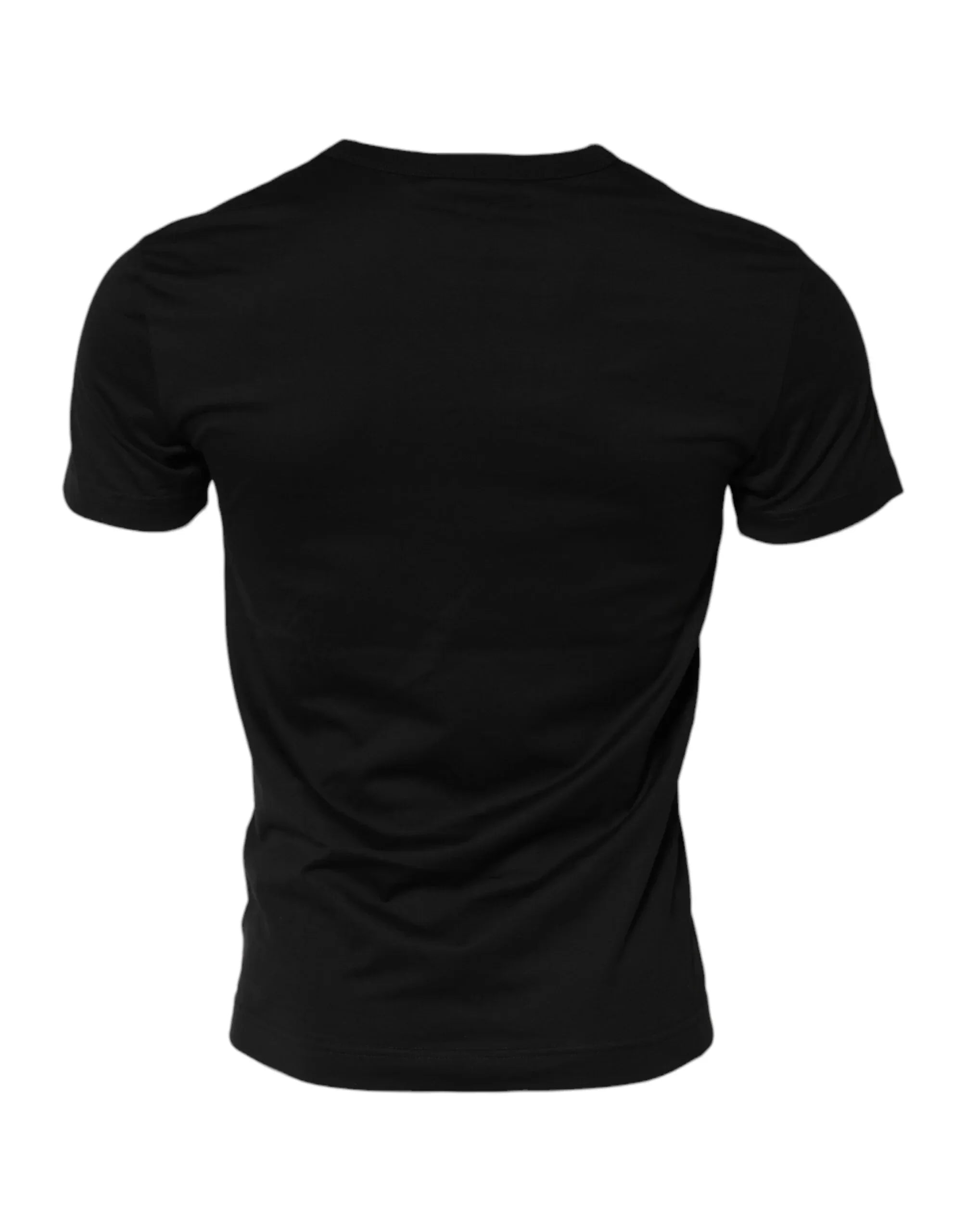 Dolce & Gabbana Black Cotton Crewneck Short Sleeves T-shirt - Zeiniez