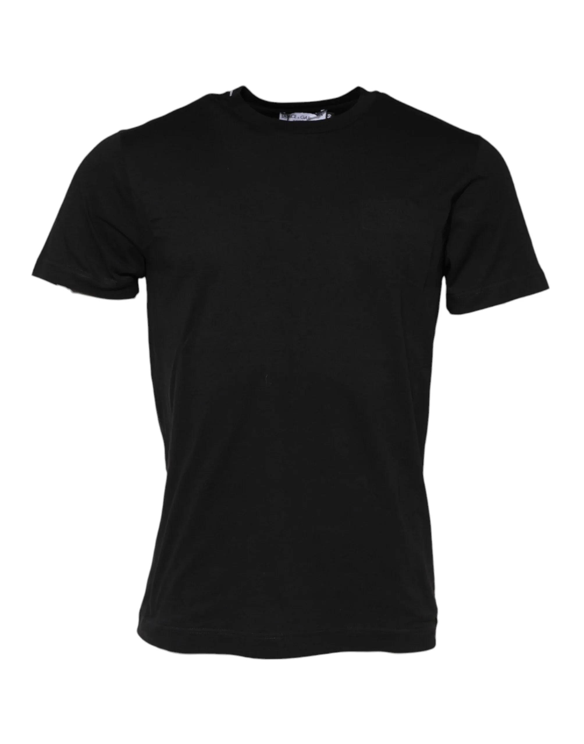 Dolce & Gabbana Black Cotton Crew Neck Short Sleeves T-shirt - Zeiniez