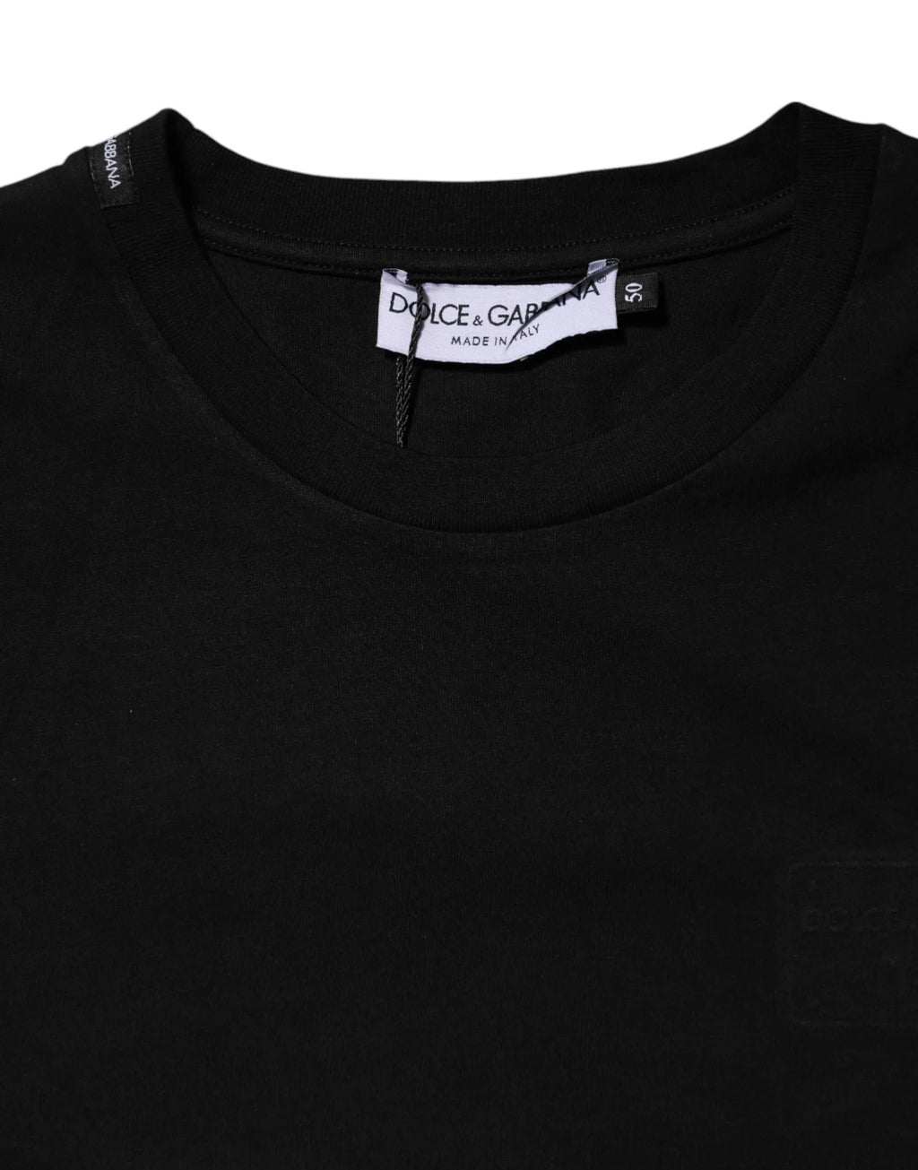 Dolce & Gabbana Black Cotton Crew Neck Short Sleeves T-shirt - Zeiniez
