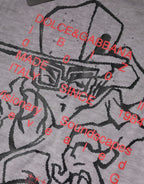 Dolce & Gabbana Gray Graphic Print Cotton Crew Neck T-shirt - Zeiniez