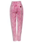 Dolce & Gabbana Pink Tie Dye High Waist Tapered Denim Jeans - Zeiniez