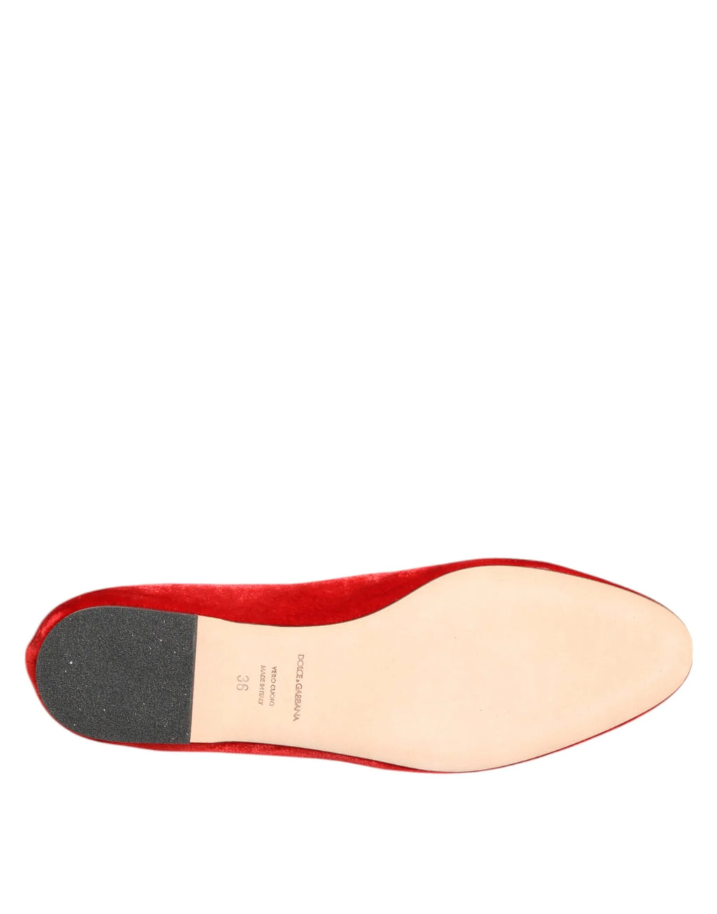 Dolce & Gabbana Red Velvet DG Heart Loafers Flats Shoes - Zeiniez