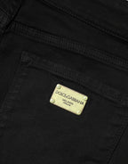 Dolce & Gabbana Black Cotton Skinny Mid Waist Denim Jeans - Zeiniez